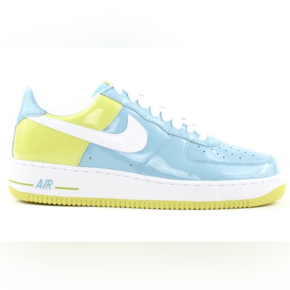 Nike Air Force 1 Low Pixie Shoes Mens Size 8 Blue Lime 312945-412